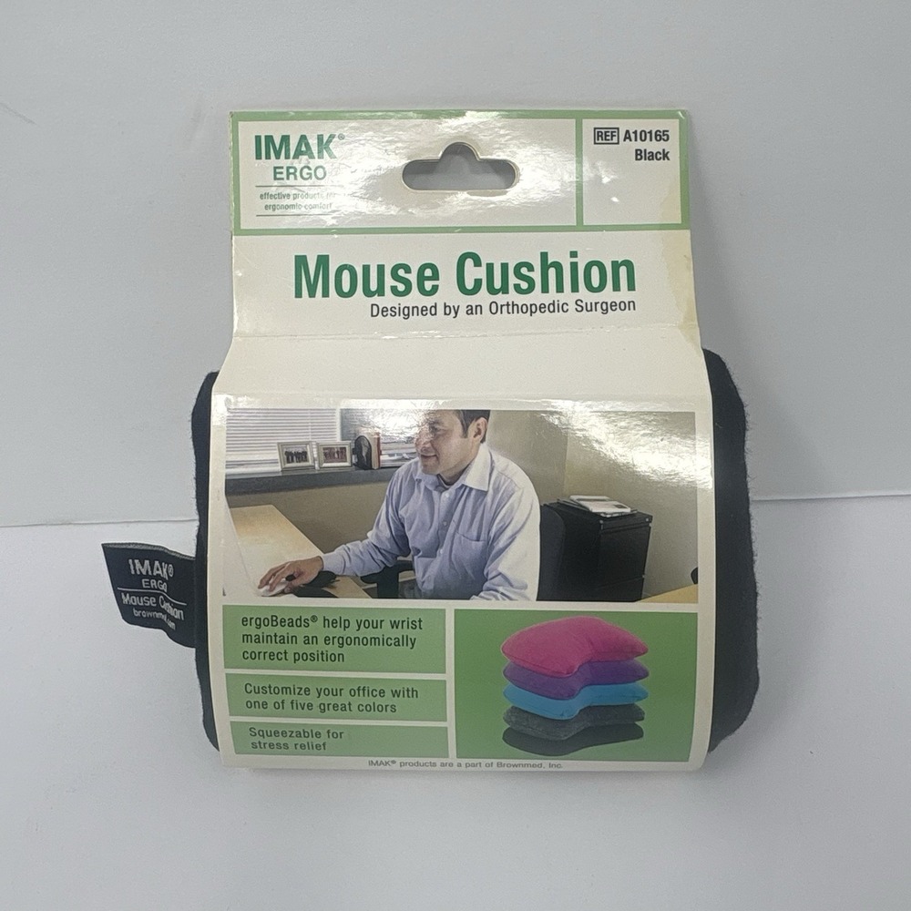 IMAK Ergo Mouse Cushion ErgoBeads Wrist Rest Black A10165 NEW